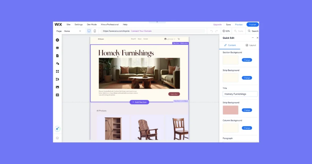 how to create a wix website-editor