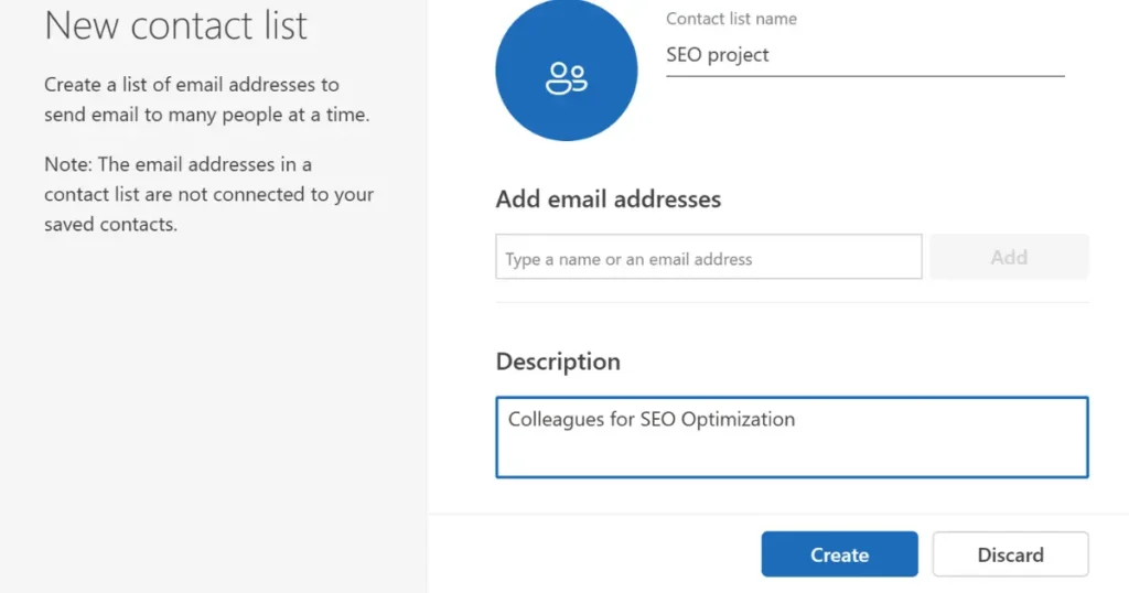 How to Create a Distribution List in Outlook on Windows. Step 3