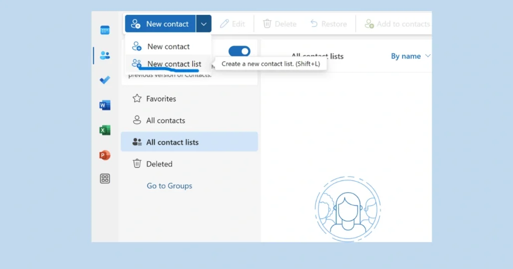 Create a Distribution List in Outlook on Windows. Step 2